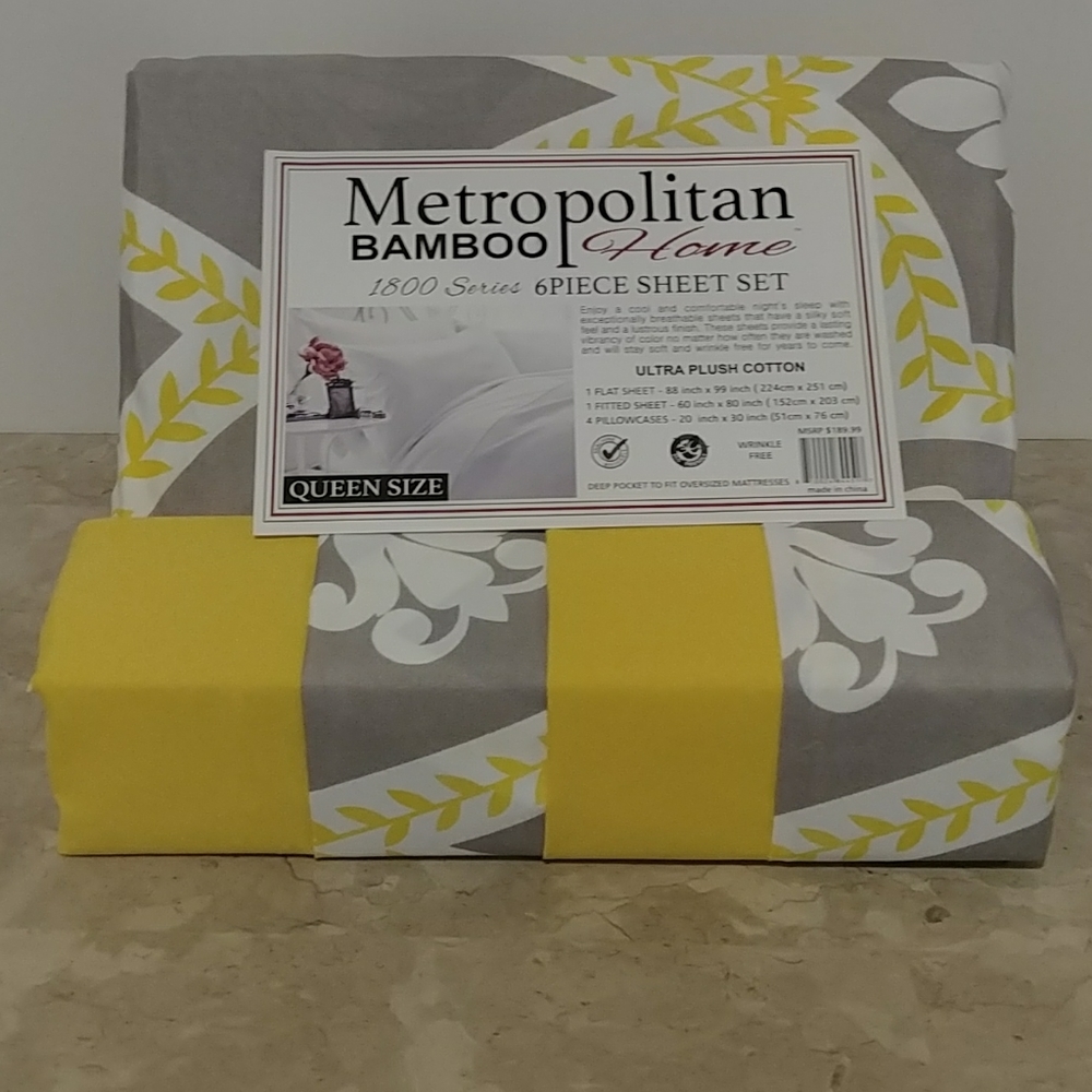 Metropolitan Bamboo Fleur Print Queen She⦠- Picture 9 of 12